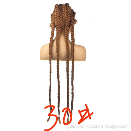 African Glueless Box Braids Wig Women Tresse Cornrow Baby Hair Remy Lace Braided Wig